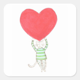 liefde, amour, amore vierkante sticker