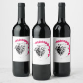 "Liefde, Anatomisch Hart" Wijn Etiket (Flessen)