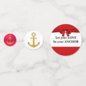 Liefde Anchor op de Rode Golden & White Confetti (Voorkanten)