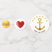 Liefde Anchor op de Rode Golden & White Confetti (Achterkanten)