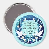 Liefde andermaal blauwe en witte stippen magneet (Voorkant / Achterkant)