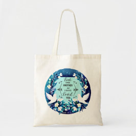 Liefde andermaal blauwe en witte stippen tote bag
