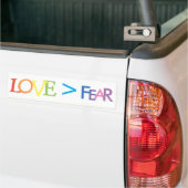 Liefde > Angst Bumpersticker (Op Truck)