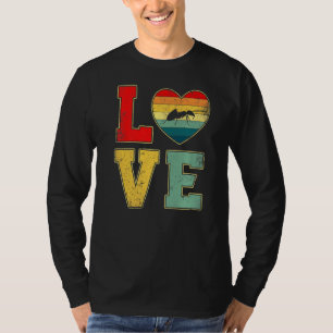  Liefde Ant Retro 70s 80s Hart Boerderij Dieren T-shirt