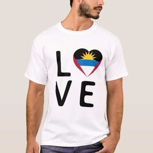Liefde - Antigua en Barbuda Flag T-shirt (Voorkant)