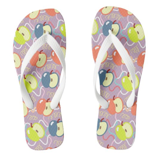 Liefde appels Paars. Teenslippers (Voetbed)