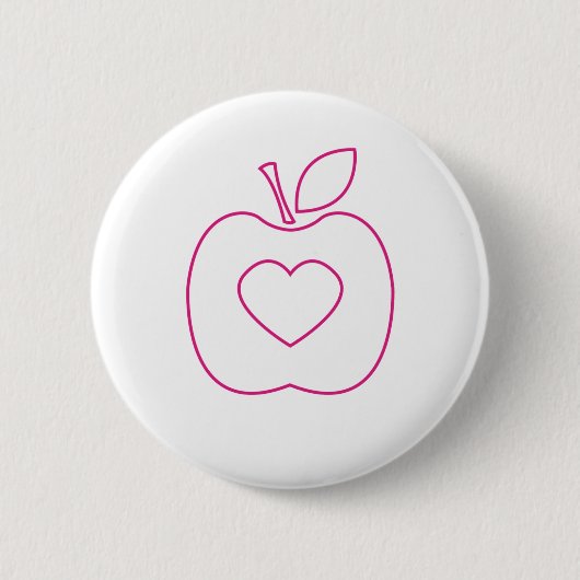 Liefde Apple Pink Outline Button (Voorkant)