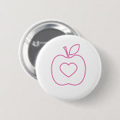 Liefde Apple Pink Outline Button (Voorkant /achterkant)