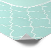 Liefde aqua en koraalwandkunst poster (Hoek)