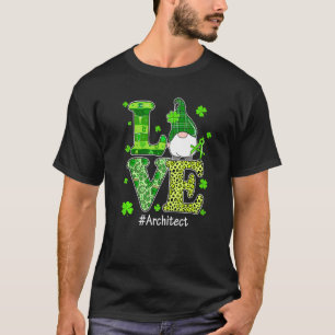 Liefde Architect Gnome Leopard St Patrick's Day Ir T-shirt