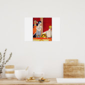 Liefde. Art Deco Art afdrukken Poster (Keuken)