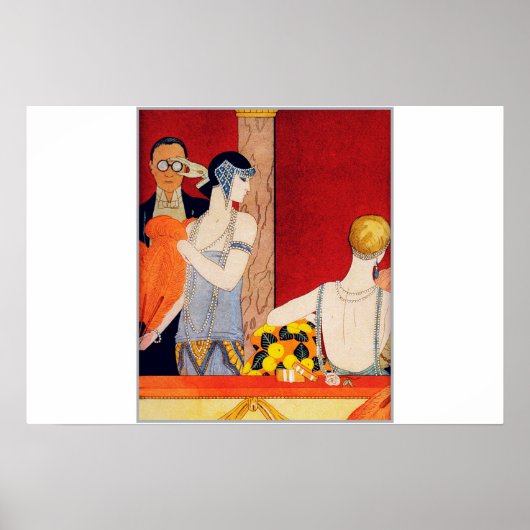 Liefde. Art Deco Art afdrukken Poster (Voorkant)