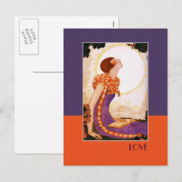 Liefde. Art Deco Valentijnsdag Briefkaarten