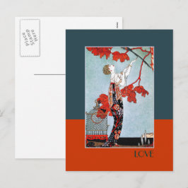 Liefde. Art Deco Valentijnsdag Briefkaarten