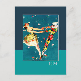 Liefde. Art Deco-Valentijnsdag Feestdagenkaart