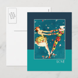 Liefde. Art Deco-Valentijnsdag Feestdagenkaart