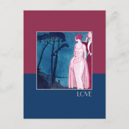 Liefde. Art Deco-Valentijnsdag Feestdagenkaart