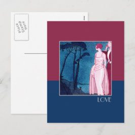 Liefde. Art Deco-Valentijnsdag Feestdagenkaart