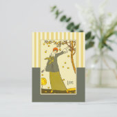 Liefde. Art Deco-Valentijnsdag Feestdagenkaart (Staand voorkant)