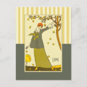 Liefde. Art Deco-Valentijnsdag Feestdagenkaart (Voorkant)