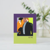 Liefde. Art Deco-Valentijnsdag Feestdagenkaart (Staand voorkant)