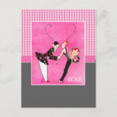 Liefde. Art Deco-Valentijnsdag Feestdagenkaart (Voorkant)