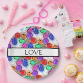 Liefde Artsy Kleurrijke Waterverf Bloemen Papieren Bordje (Feest)