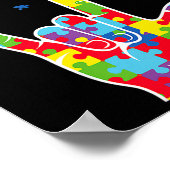 Liefde ASL Gebarentaal Puzzel Vlinder Autisme Awa Poster (Hoek)