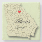 Liefde Athen, Georgia, Map, Marmer Onderzetters (Voorkant)