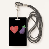Liefde Aubergine Grappig Gay LGBTQ Pride Badge (Voorkant met draagriem)