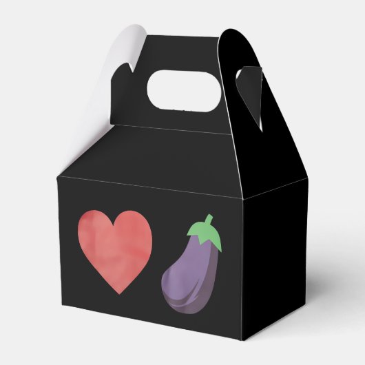 Liefde Aubergine Grappig Gay LGBTQ Pride Bedankdoosjes (Voorkant Zijde)