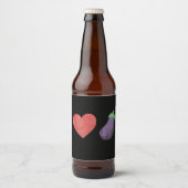Liefde Aubergine Grappig Gay LGBTQ Pride Bier Etiket (Voorkant)