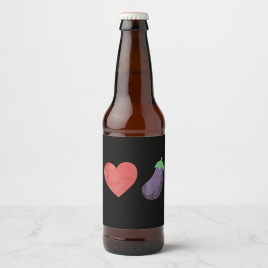Liefde Aubergine Grappig Gay LGBTQ Pride Bier Etiket (Voorkant)