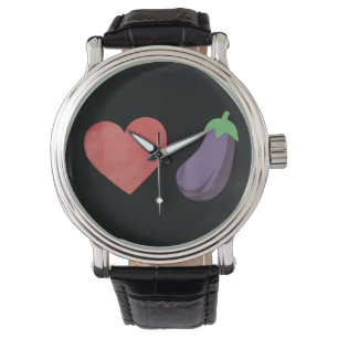 Liefde Aubergine Grappig Gay LGBTQ Pride Horloge