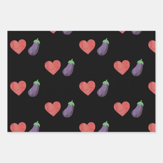 Liefde Aubergine Grappig Gay LGBTQ Pride Inpakpapier Vel (Voorkant)