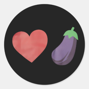 Liefde Aubergine Grappig Gay LGBTQ Pride Ronde Sticker
