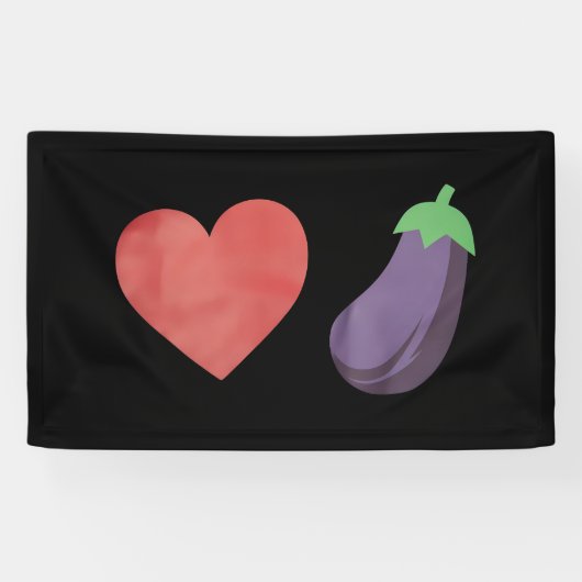 Liefde Aubergine Grappig Gay LGBTQ Pride Spandoek (Horizontaal)