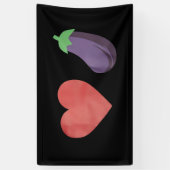 Liefde Aubergine Grappig Gay LGBTQ Pride Spandoek (Verticaal)