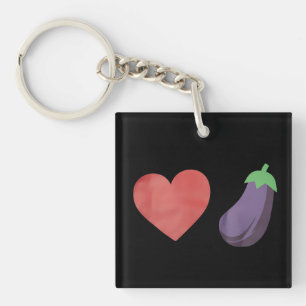 Liefde Aubergine Grappig Homoseksueel LGBTQ Trots Sleutelhanger