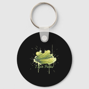 Liefde Augurken Aquarel Dill Snack Kunst Bbq Foodi Sleutelhanger