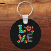 Liefde Autisme Bewustzijn Leraar Snelheid Speciaal Sleutelhanger (Voorkant)