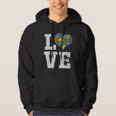 Liefde autisme bewustzijn voor kinderen papa Heart Hoodie (Voorkant)
