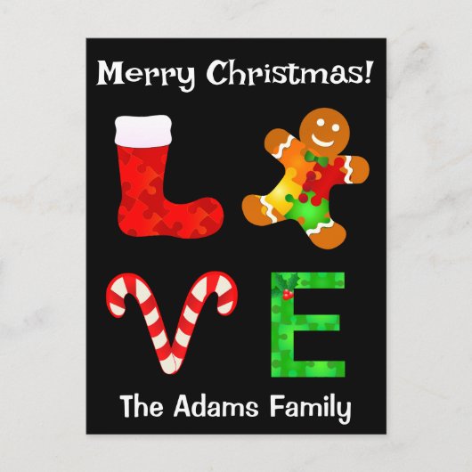 LIEFDE Autisme Kerstmis Feestdagenkaart (Voorkant)