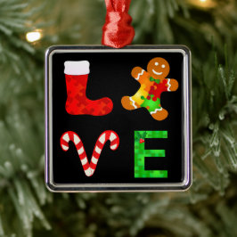LIEFDE Autisme Kerstmis Metalen Ornament