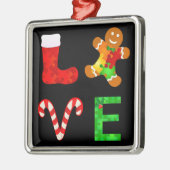 LIEFDE Autisme Kerstmis Metalen Ornament (Links)