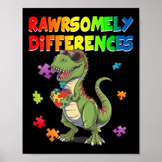 Liefde autisme t Rex dinosaurus zelden anders dan Poster (Voorkant)