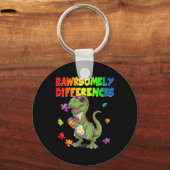 Liefde autisme t Rex dinosaurus zelden anders dan Sleutelhanger (Voorkant)
