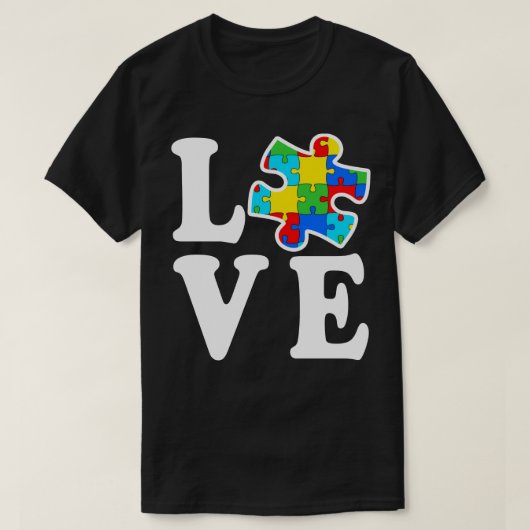 Liefde Autist Puzzle Autisme Awareness T-shirt (Design voorkant)