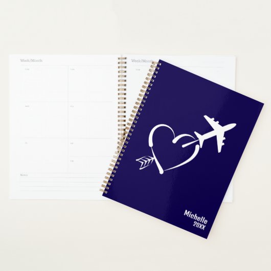 Liefde & avontuur, Hart met Pijl & Vliegtuig, Blau Planner (Display)