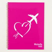 Liefde & avontuur, Hart met Pijl & Vliegtuig, Roze Planner (Voorkant)